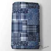 Dark Blue Checks Printed Fabric For Shirt Manufacturer